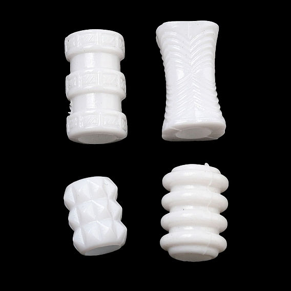 Opaque Acrylic European Beads, Large Hole Beads, Column