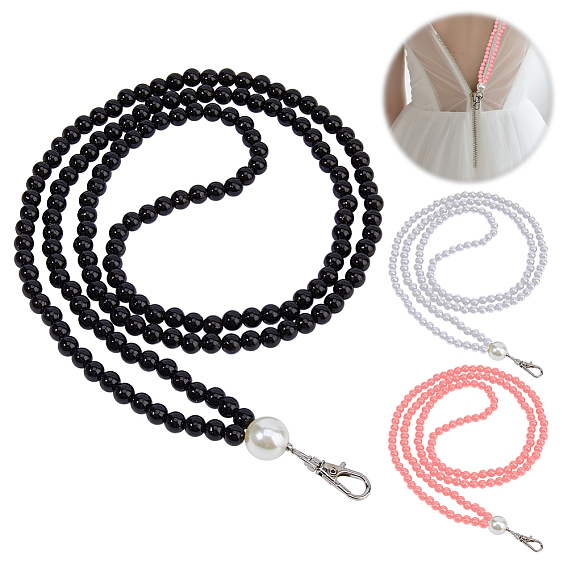 3 шт. вспомогательные детали для застежек-молний из АБС-пластика с имитацией жемчуга, с сплава шарнирного когтя омара застежками