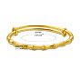 SHEGRACE Adjustable Brass Bangles, Real 24K Gold Plated, Bamboo Joint