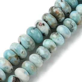 Natural Larimar Beads Strands, Rondelle