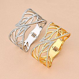 304 Браслеты из нержавеющей стали с кристаллами и стразами для женщин, лист