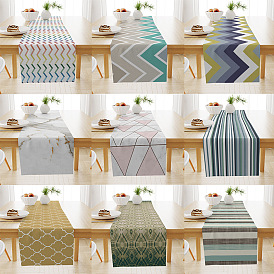 Summer geometric table runner marble pattern geometric linen tablecloth dining table coffee table decoration tablecloth
