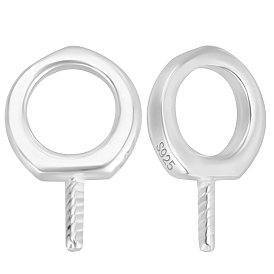 10 шт. 925 серебряные шурупы с ушком, кольцо, для полуполых бусин 