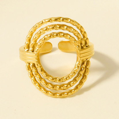 304 открытые кольца-манжеты из нержавеющей стали для женщин, овальные