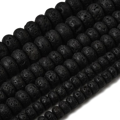 Бусы из натуральной лавы, рондель