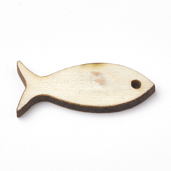 Wooden Cabochons, Laser Cut Wood Shapes, Fish