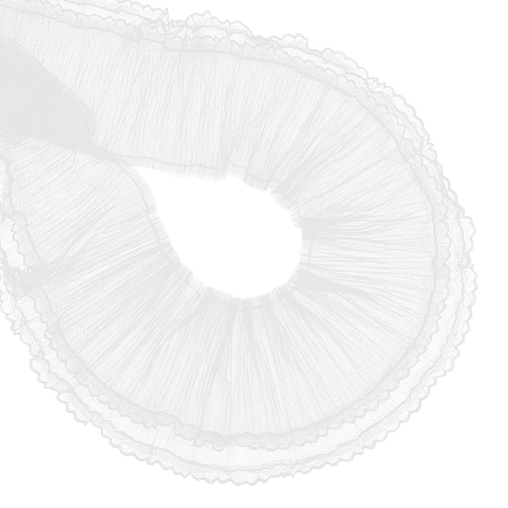 Polyester Lace Ribbon, Double Layer Ruffled Ribbon, for Garment Accessories
