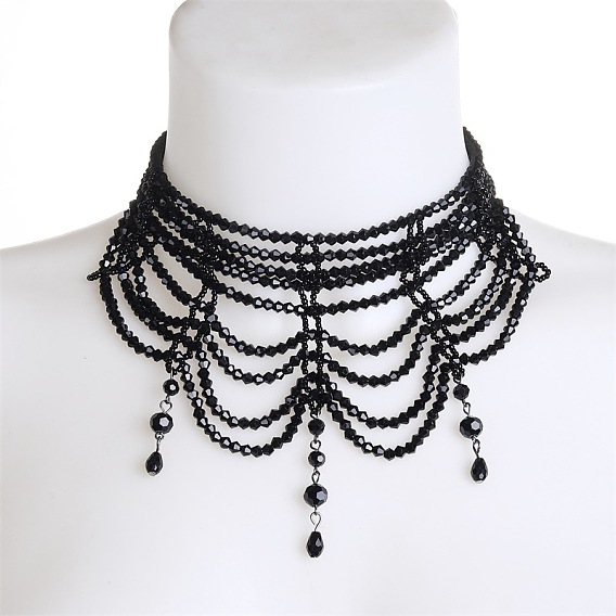 Многослойные ожерелья-чокеры из стекла в богемном стиле для женщин