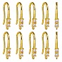 10 пара латунных крючков для сережек с микропаве и прозрачным фианитом, провод уха, с петлями