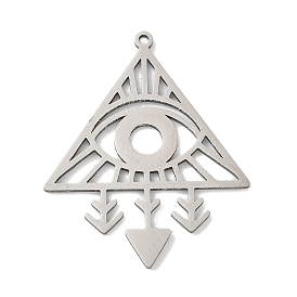 201 подвески из нержавеющей стали, лазерная резка, треугольник с амулетом от сглаза и стрелы, анти-тускнение