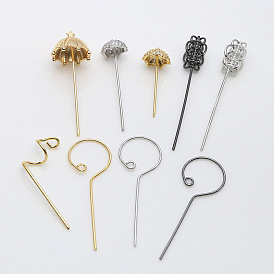 Brass Head Pins, for Ghost Witch Baroque Pearl Making, Umbrella/Truncheon Shape