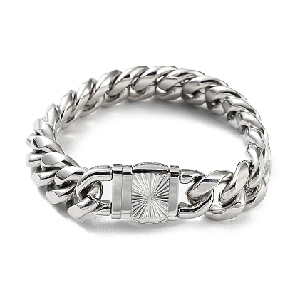 304 браслеты-цепочки с кубинскими звеньями из нержавеющей стали для мужчин и женщин
