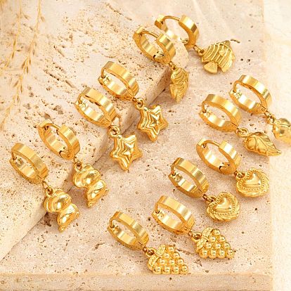 Серьги из 304 нержавеющей стали, золотые