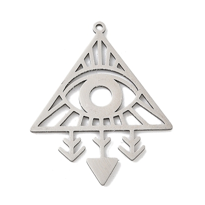 201 подвески из нержавеющей стали, лазерная резка, треугольник с амулетом от сглаза и стрелы, анти-тускнение