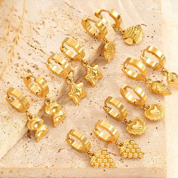 Серьги из 304 нержавеющей стали, золотые