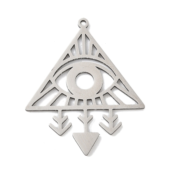 201 подвески из нержавеющей стали, лазерная резка, треугольник с амулетом от сглаза и стрелы, анти-тускнение