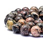 Natural Red Snowflake Obsidian Beads Strands, Round