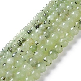 Natural White Jade Imitation Prehnite Beads Strands, Round, Dyed