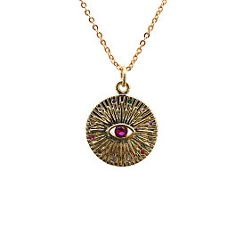 Sparkling Evil Eye Sweater Necklace with Micro Pave Cubic Zirconia - Trendy Fashion Jewelry for Women