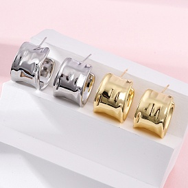 Латунные серьги-гвоздики в форме буквы С, без свинца и без кадмия, долговечный, стойки покрытие
