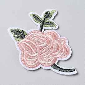 Computerized Embroidery Cloth Iron on/Sew on Patches, Costume Accessories, Appliques, Rose Shape