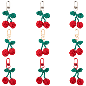 6шт 3 цвета вишневый шерсть вязание подвеска украшения, для брелка для наушников сумка подарок кулон украшение