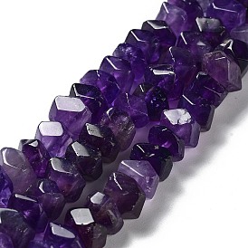 Natural Amethyst Beads Strands, Nuggets, Faceted
