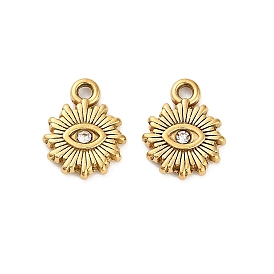 304 кулон из нержавеющей стали с кристаллами и стразами, ионное покрытие (ip), Злые чары глаз