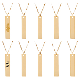 10 шт. 304 прямоугольные кулоны из нержавеющей стали