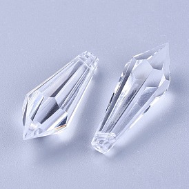 Transparent Acrylic Pendants, Faceted, Drop, for Wedding Chandeliers