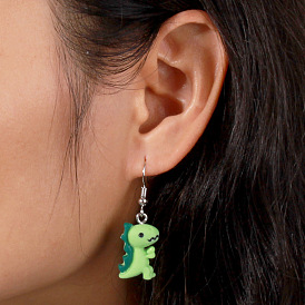 Cute Dinosaur Pendant Earrings - European and American Fashion Jewelry.