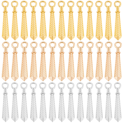 90 pcs 3 couleurs pendentifs en alliage, charmes de cône