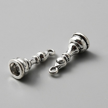 Tibetan Style Alloy Pendants, 3D Chess Piece Charms, Antique Silver