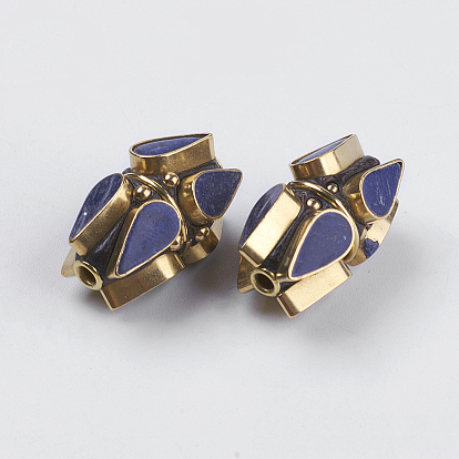 Индонезийские бусины ручной работы, с латунной фурнитурой , без никеля , без покрытия, капля