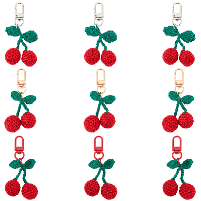 6шт 3 цвета вишневый шерсть вязание подвеска украшения, для брелка для наушников сумка подарок кулон украшение