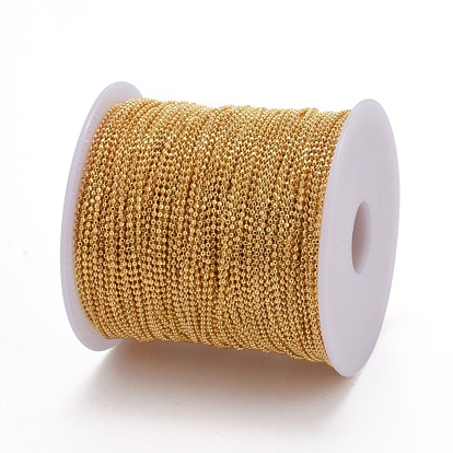 Brass Ball Chains, Faceted, Long-Lasting Plated, Soldered, with Spool, Cadmium Free & Lead Free