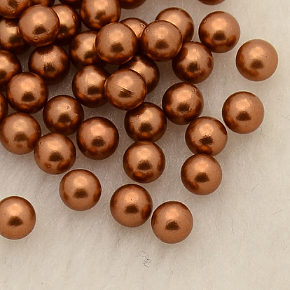 NO Hole ABS Plastic Imitation Pearl Round Beads, Dyed, 1.5mm, about 10000pcs/bag