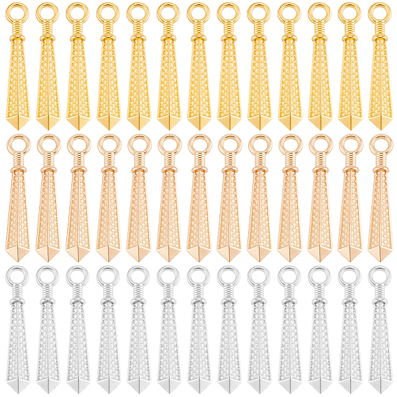 90 pcs 3 colgantes de aleación de colores, encantos de cono