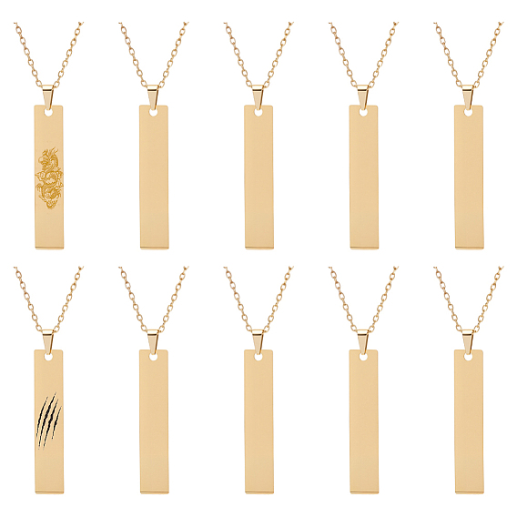 10 шт. 304 прямоугольные кулоны из нержавеющей стали