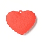 Opaque Resin Pendants, Love Heart Charm, Orange Red