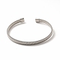 304 Stainless Steel Flat Snake Chains Shape Open Cuff Bangle for Women