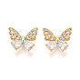 Латунные микро проложить кубического циркония бусы, бабочка