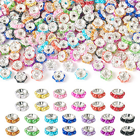 200 латунные бусины шт., с абс пластмассовой имитационной жемчужиной, плоско-круглые, серебряные