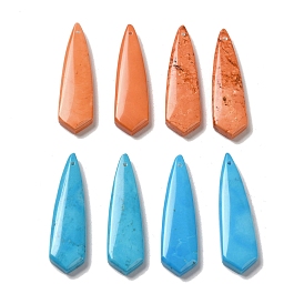 Natural Turquoise Dyed Pendants, Tie Shape Charms