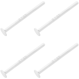 10Пары925 Застежки для плоских сережек-гвоздиков из стерлингового серебра, штифты для сережек со штампом 925, в комплекте 50шт. гайки и 1шт. полировочная салфетка