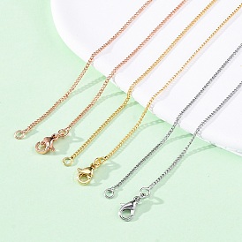 Латунные цепочки панцирного плетения ожерелья для женщин, 304 из нержавеющей стали застежкой омар, стойки покрытие, без свинца и без кадмия, долговечный