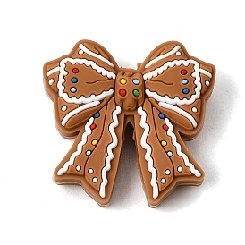 Navidad 3d cuentas de silicona, cuentas focales, lazo de pan de jengibre