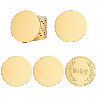 10шт. 304 штамповка из нержавеющей стали пустые бирки кабошоны, зеркальная полировка, плоско-круглые