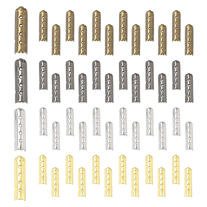 200шт. 4 цвета столбчатая сплава шнурки пряжки соединители, форма капсулы без галстука, шнурок, шнурок, замки, зажимы, концы