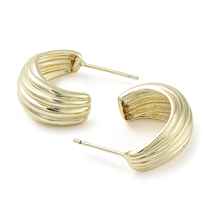 Brass Studs Earrings, Long-Lasting Plated, Lead Free & Cadmium Free, Moon